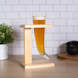Menkind Viking horn glass with birch wood stand 480ml - British product