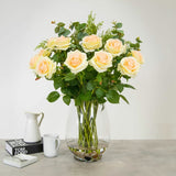 Tree Locate faux flower arrangement in glass vase 65cm - British product
