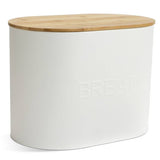 Habitat embossed cream bread bin with bamboo lid (British brand)