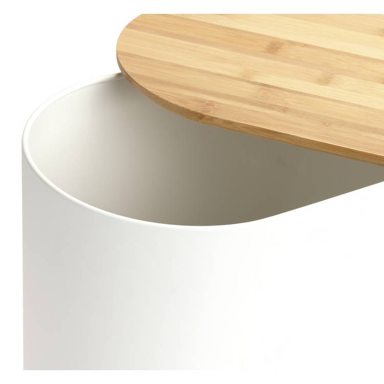 Habitat embossed cream bread bin with bamboo lid (British brand)