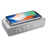 Menkind wireless charging alarm clock silver - British product