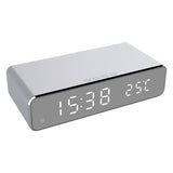 Menkind wireless charging alarm clock silver - British product