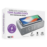 Menkind wireless charging alarm clock silver - British product