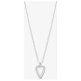 Simply Silver cubic zirconia heart pendant 16 inch chain (British brand)