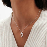 Simply Silver cubic zirconia heart pendant 16 inch chain (British brand)