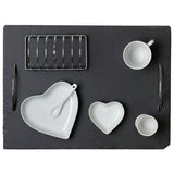 Hestia breakfast in bed set with heart-shaped bowls, imported from the UK