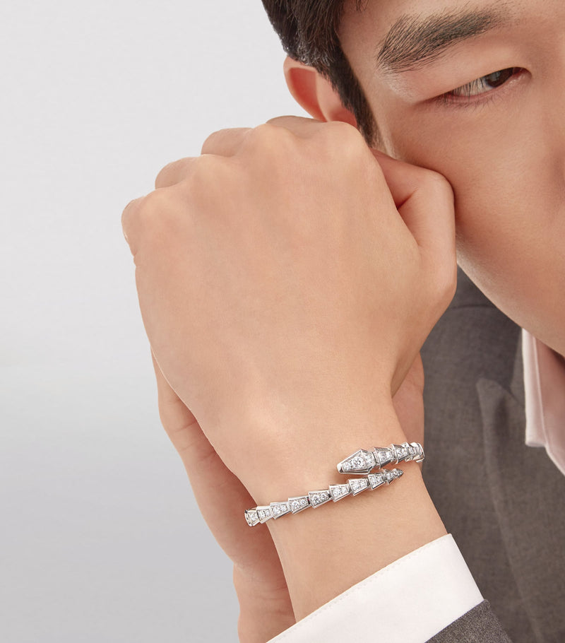 Bvlgari Serpenti Viper bracelet white gold diamonds (British brand)