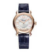 Harrods Chopard Happy Sport Automatic Watch Rose Gold and Diamond 33mm- Buy online at McGrocer