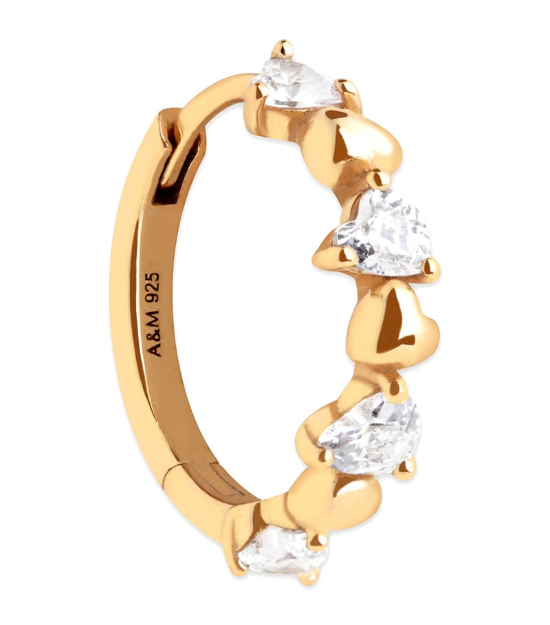 Astrid & Miyu heart cluster hoop earring 11mm (British brand)