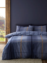 Catherine Lansfield Blue Supersoft 100% Brushed Cotton Melrose Tweed Check Duvet Cover Set
