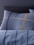 Catherine Lansfield Blue Supersoft Melrose Tweed Check Duvet Cover Set - British product
