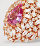 Suzanne Kalan rose gold diamond and pink sapphire ring - British product