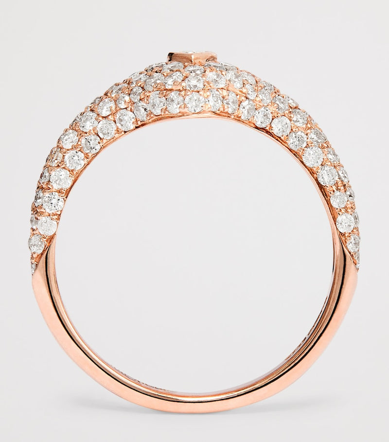 Jacquie Aiche rose gold diamond teardrop signet ring, imported from the UK