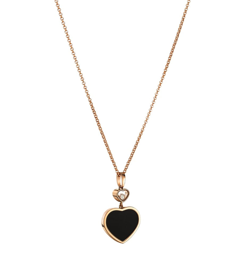 Chopard Happy Hearts pendant necklace in rose gold with diamond - British product