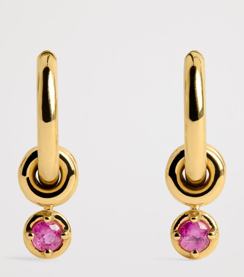 Spinelli Kilcollin Zahra hoop earrings 18kt gold pink sapphire, UK version