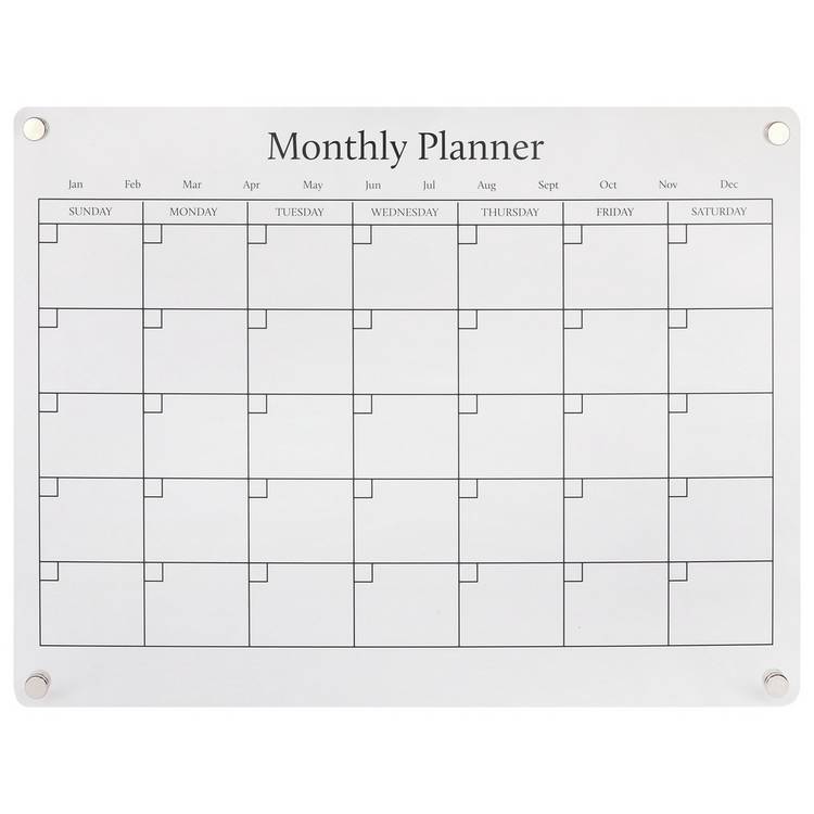 Magnetic acrylic monthly planner 40.5x30.4cm, UK version