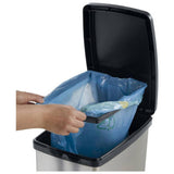 Moda 40L slim pedal bin in silver - British product