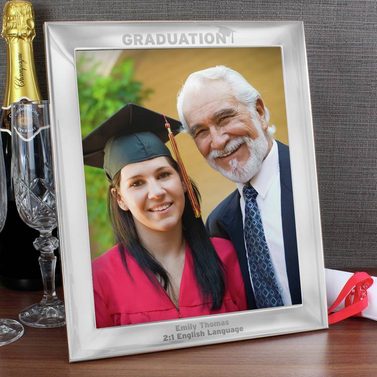 Graduation photo frame silver 21x25cm - British product
