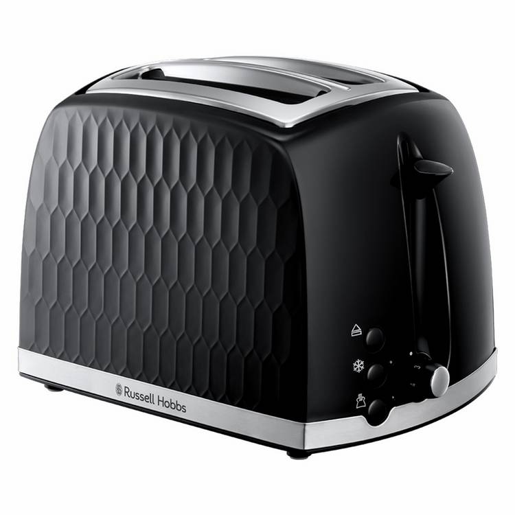 Russell Hobbs Honeycomb 2 slice toaster black, UK version