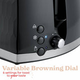 Russell Hobbs Honeycomb 2 slice toaster black, UK version