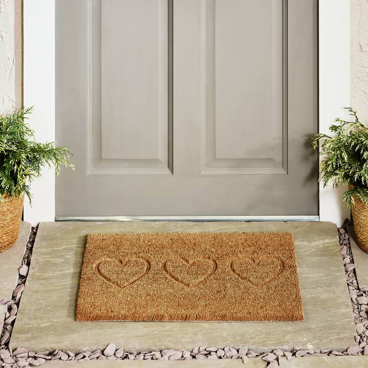 Argos Home hearts debossed coir mat 40x60cm - British product