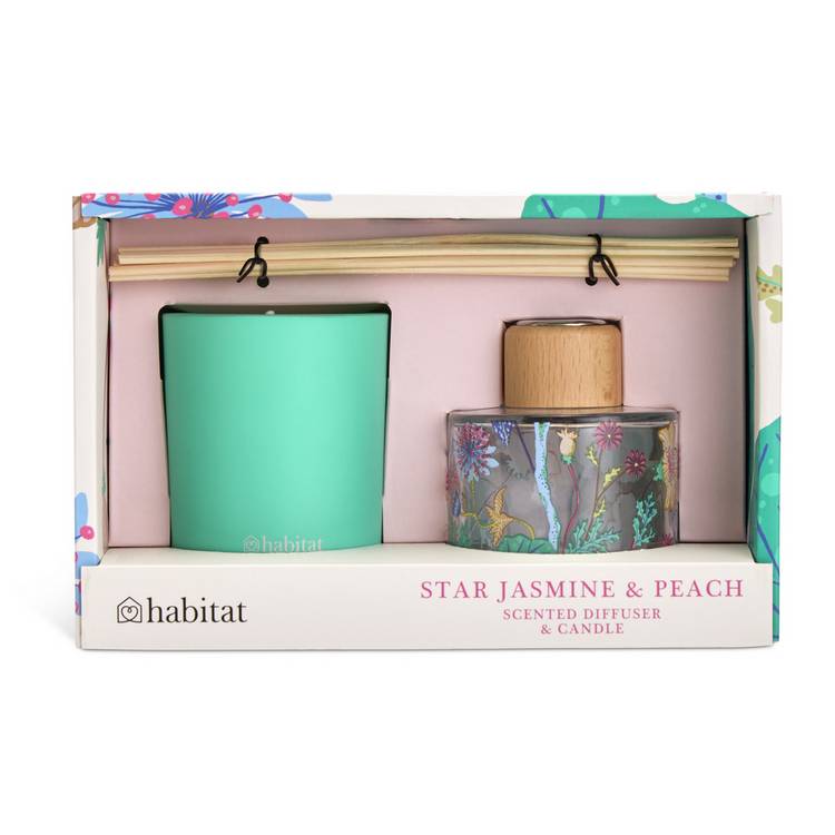 Habitat reed diffuser set star jasmine peach 12.5ml, imported from the UK