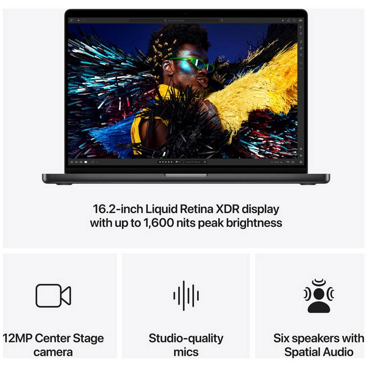 Apple MacBook Pro 16.2in M4 Pro 24GB 512GB Space Black, imported from the UK