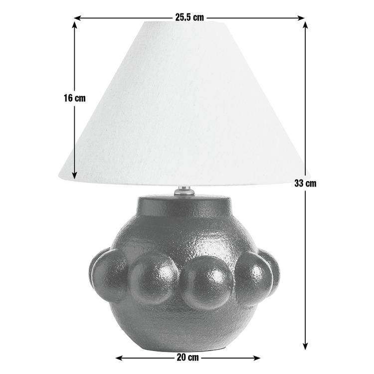 Habitat Eva Bobble ceramic mini table lamp black, British brand
