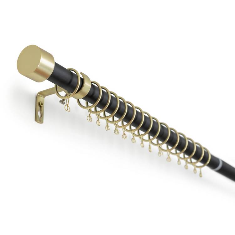 Argos Home black extendable curtain pole 110-300cm (British brand)