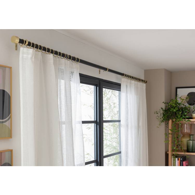 Argos Home black extendable curtain pole 110-300cm (British brand)