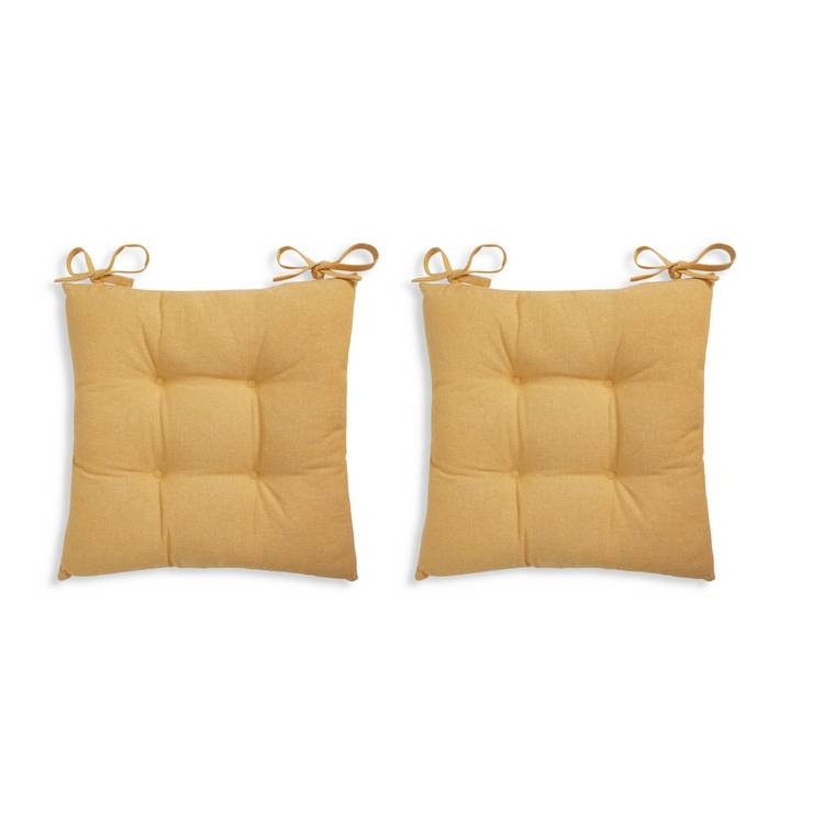 Habitat chambray seat cushions mustard pack of 2, UK version