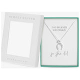 Simply Silver sterling silver horseshoe pendant with cubic zirconia stones (British brand)