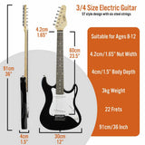 3rd Avenue 3/4 size electric guitar pack black and white - British product