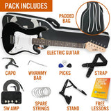 3rd Avenue 3/4 size electric guitar pack black and white - British product
