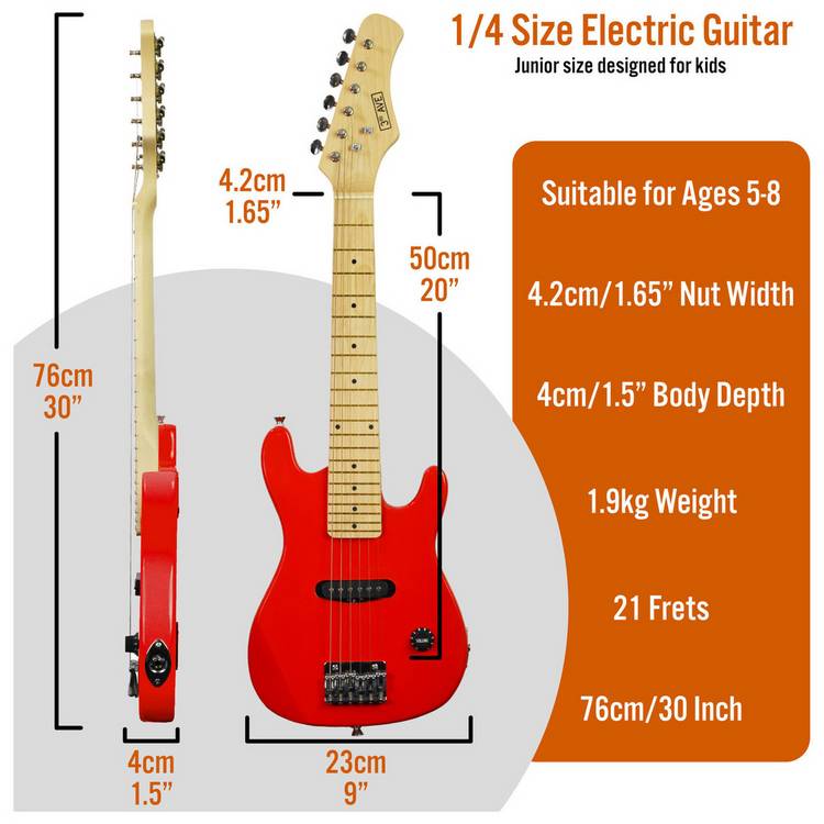 3rd Avenue 1/4 size kids guitar pack red, imported from the UK