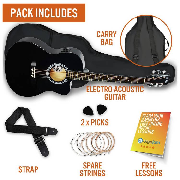 3rd Avenue guitar pack black full size, UK version