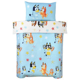 Bluey Celebrate toddler bedding set blue and white - British product