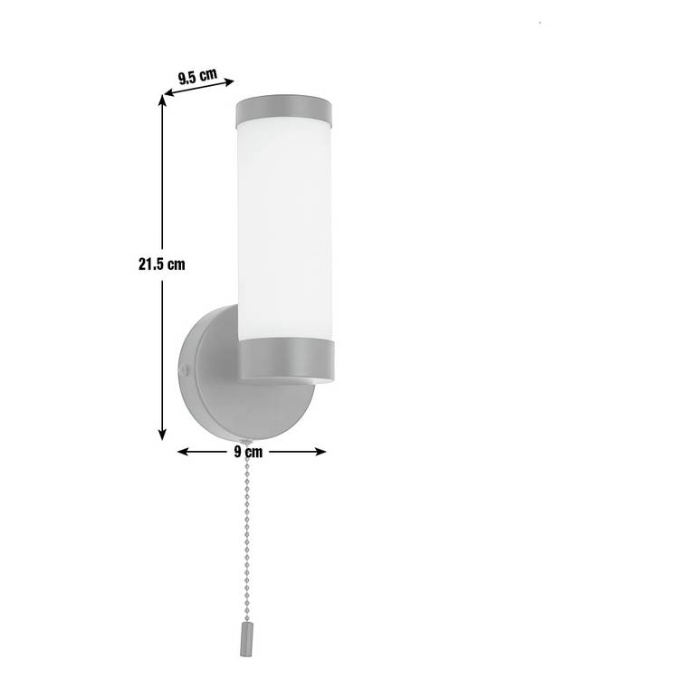 Argos Home Aspley opal glass bathroom wall light black (British brand)