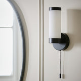 Argos Home Aspley opal glass bathroom wall light black (British brand)