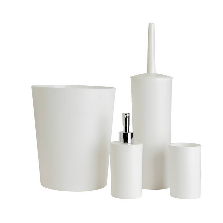 Home Essentials 4 piece bathroom set white (British brand)