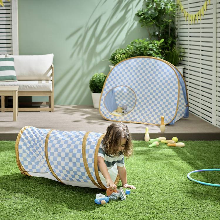 Chad Valley blue play tunnel for toddlers - British product