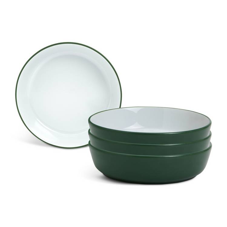 Habitat stoneware pasta bowls two tone green and white set of 4 - British product