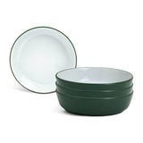 Habitat stoneware pasta bowls two tone green and white set of 4 - British product