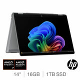 Costco UK HP Omnibook X Flip 14 Inch Convertible 2 in 1 Laptop (AMD Ryzen AI 7, 16GB, 1TB)- Buy online at McGrocer