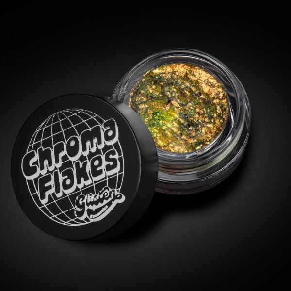 Glisten Cosmetics Gold Rush Chroma Flakes makeup glitter (British brand)