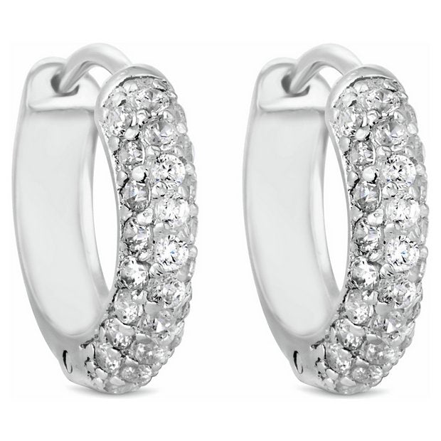 Simply Silver mini hoop earrings cubic zirconia sterling silver - British product