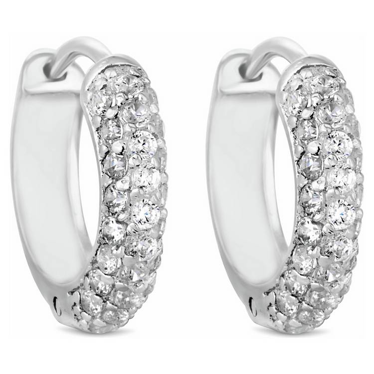 Simply Silver mini hoop earrings cubic zirconia sterling silver - British product
