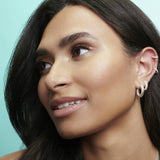 Simply Silver mini hoop earrings cubic zirconia sterling silver - British product