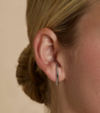 Astrid & Miyu orbit dome stud earrings rhodium-plated silver, imported from the UK