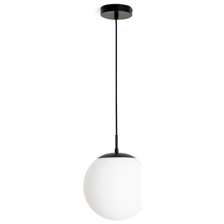 Habitat Boyd glass pendant light black 25cm - British product